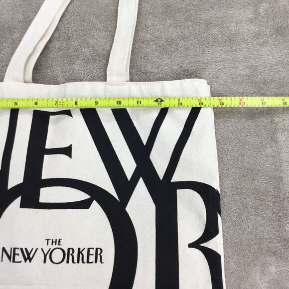 THE NEW YORKER Magazine Bag Classic Cotton Canvas Tote Handle Shoulder Natural - Picture 3 of 5